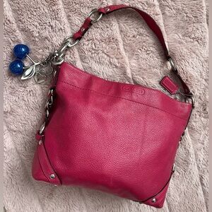 Coach Pink Leather Wester Style Shoulder Bag
